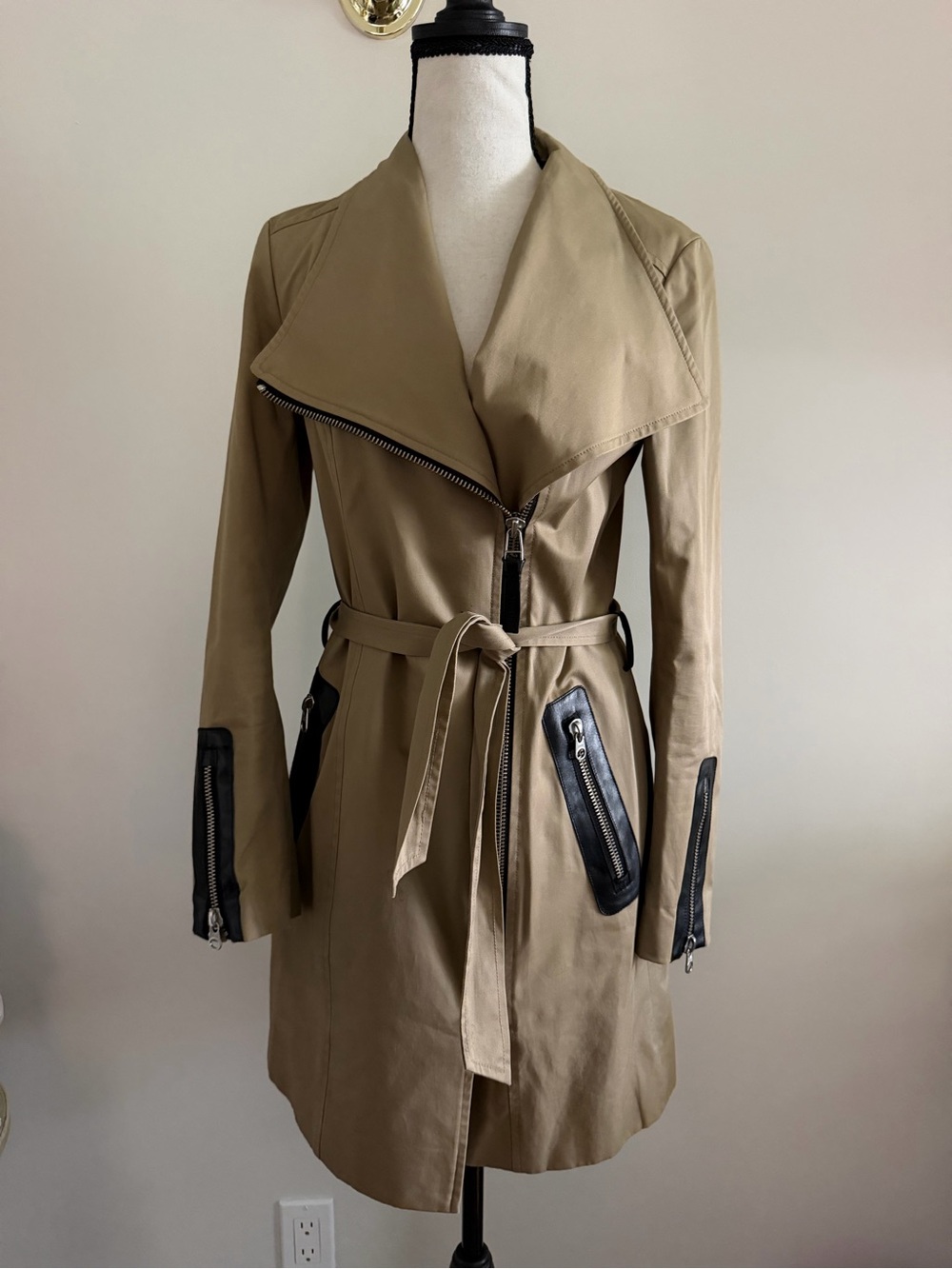 Mackage Tan Trench Coat - Picture 3 of 15